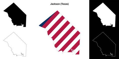 Jackson County (Texas) outline map set