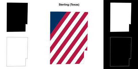 Sterling County (Texas) outline map set