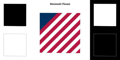 Stonewall County (Texas) outline map set