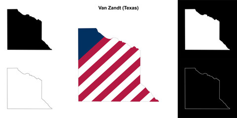 Van Zandt County (Texas) outline map set