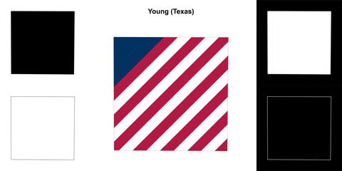 Young County (Texas) outline map set