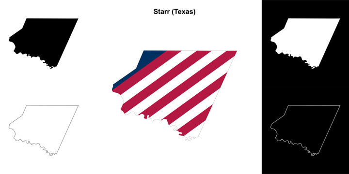 Starr County (Texas) outline map set