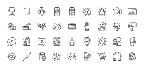 Palette, Refrigerator and Friends couple line icons pack. AI, Question and Answer, Map pin icons. Web traffic, Smile, Gifts web icon. Three fingers, Seo laptop, Marketplace pictogram. Vector