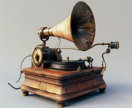 a handheld phonograph, steampunk technology, turn of the century
