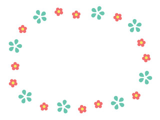 シンプルな花の円形フレーム