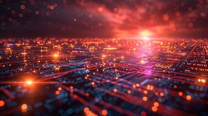 Obraz premium Representation of a technological futuristic