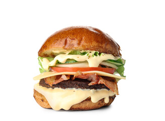 Tasty burger isolated on white background