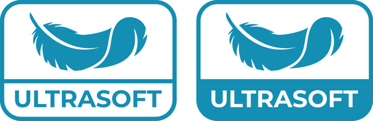 Obraz premium Ultra-soft with feather logo vector design. Suitable for product label
