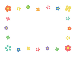 シンプルな花の四角フレーム