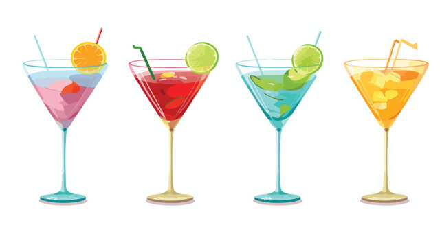 Martini glass cocktail drink clipart vector illustr