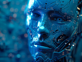 human robot, artificial intelligence, business intelligence, scientific symbols and laboratory equipment, neural networks, science fiction,  technology and anatomy,