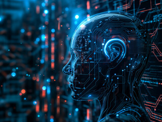 human robot, artificial intelligence, business intelligence, scientific symbols and laboratory equipment, neural networks, science fiction,  technology and anatomy,