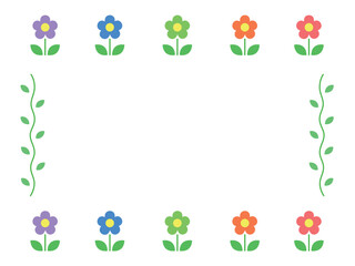 Obraz premium レトロな花のフレーム