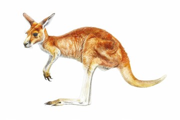 Vibrant artwork captures the dynamic motion of a kangaroo in mid-hop