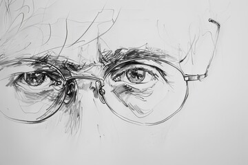 Fototapeta premium A single eyeglasses frame with a shattered lens conveys fragility and clarity disrupted, isolated on white