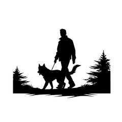 man silhouette, man svg, man png, boy silhouette, dog silhouette, dog illustration, man holding dog, dog, silhouette, vector, pet, woman, walk, animal, illustration, people, black, silhouettes, puppy,