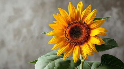 Sunflower on grey background - Powered by Adobe