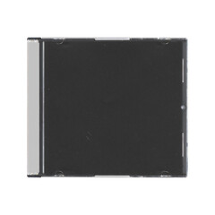 Obraz premium isolated mockup of old music CD disc jewel case with black cover layout for photo and artworks, in transparent background, y2k style