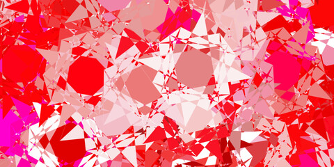 Light pink vector backdrop with triangles, lines.