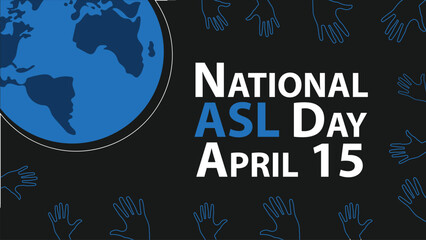 National ASL Day vector banner design - obrazy, fototapety, plakaty