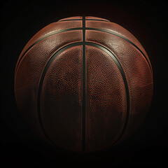 Pallone da basket su sfondo nero.
