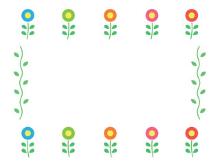 レトロな花のフレーム