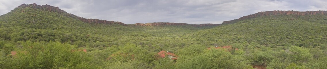 Panoramic picture of the Waterberg plateau in Namibia during the day