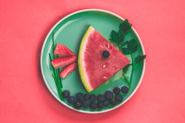 healthy fruity creative breakfast plate for children - 781570157