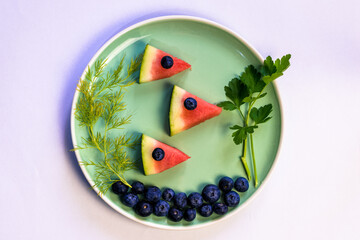 healthy fruity creative breakfast plate for children - 781570170