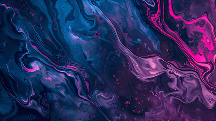 Abstract art swirling blue and purple liquid colors glossy, marbled effect backgrounds