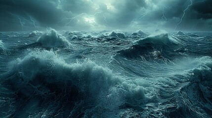 Vortex hurricane storm waves crashing cyclone storming sea splashing. tsunami - obrazy, fototapety, plakaty