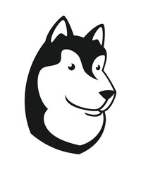 Husky Dog Head Silhouette - Vector Character Mascot