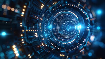 Obraz premium Representation of a technological futuristic