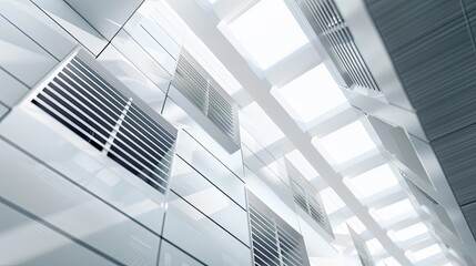 ventilation systems, emphasizing their seamless integration into building structures, ideal for a building company's website.