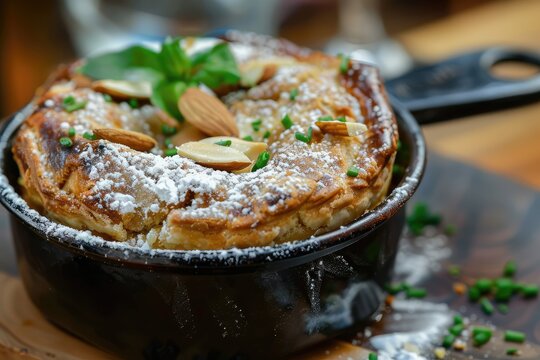 B'stilla or Bastilla, a Savory Moroccan Chicken Pie, Pastilla Pigeon Pie Topped with Almonds and Powdered Sugar