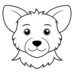 continuous line drawing of happy dog 