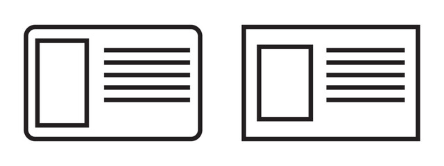 Id card icon. Driver's license identification icon. Vector illustration.