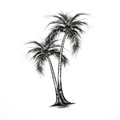 Obraz premium Two palm trees are standing next to each other