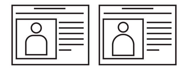 Id card icon. Driver's license identification icon. Vector illustration.