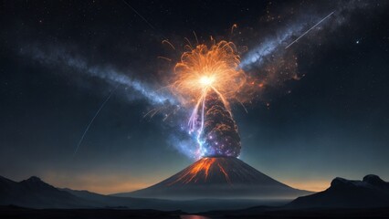 Mountain Sunrise: Volcano Illumination