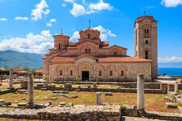 Church of Saints Clement and Panteleimon and historic district of Plaoshnik in Ohrid, North...