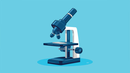 Microscope vector illustration with blue background
