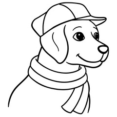 dog with hat vector illustration