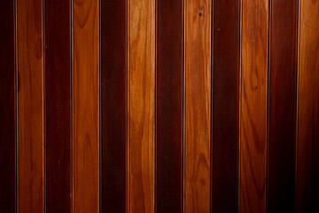 Two tone wood stained beadboard wainscoting