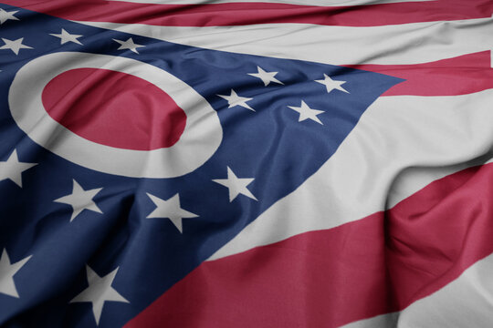 waving colorful flag of ohio state.