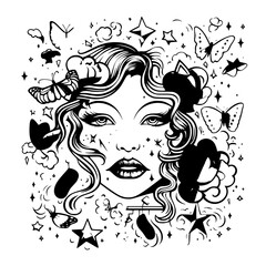 vector, flower, floral, design, illustration, art, pattern, element, decoration, nature, ornament, tattoo, butterfly, black, grunge, heart, skull, set, card, swirl, vintage, plant, silhouette, spring,