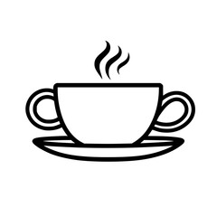 coffee, cup, drink, tea, cafe, hot, mug, vector, espresso, white, beverage, breakfast, illustration, icon, saucer, isolated, cappuccino, black, caffeine, steam, symbol, brown, restaurant, mocha, choco