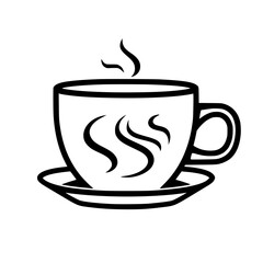 coffee, cup, drink, tea, cafe, hot, mug, vector, espresso, white, beverage, breakfast, illustration, icon, saucer, isolated, cappuccino, black, caffeine, steam, symbol, brown, restaurant, mocha, choco
