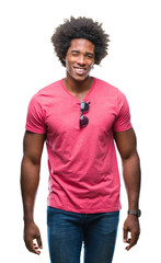 Afro american man over isolated background winking looking at the camera with sexy expression,...