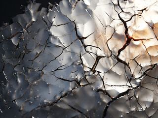 Acrylic surface displays wrinkles from exposure to sun, rain, and temperature changes